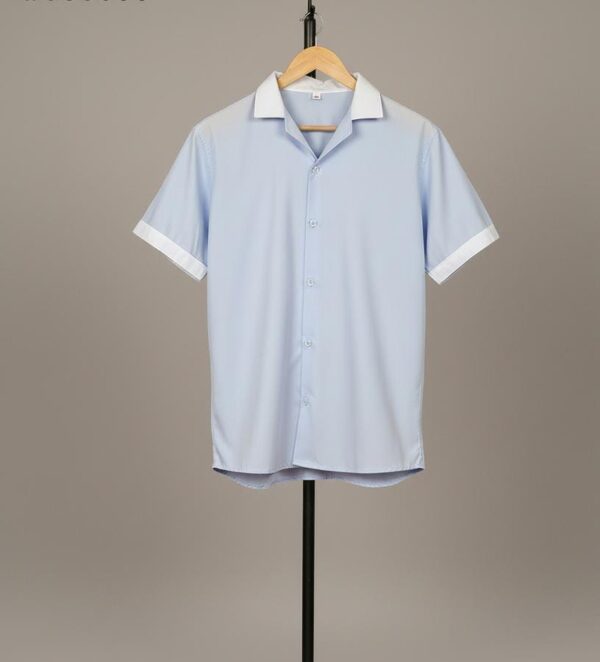 Sky Blue Soft Cotton Half Sleeve Shirt